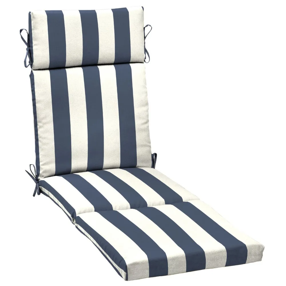 

72" X 21" Navy Blue Stripe Rectangle Chaise Lounge Cushion Home Decorations 1 Piece Freight Free Cushions Textile Garden