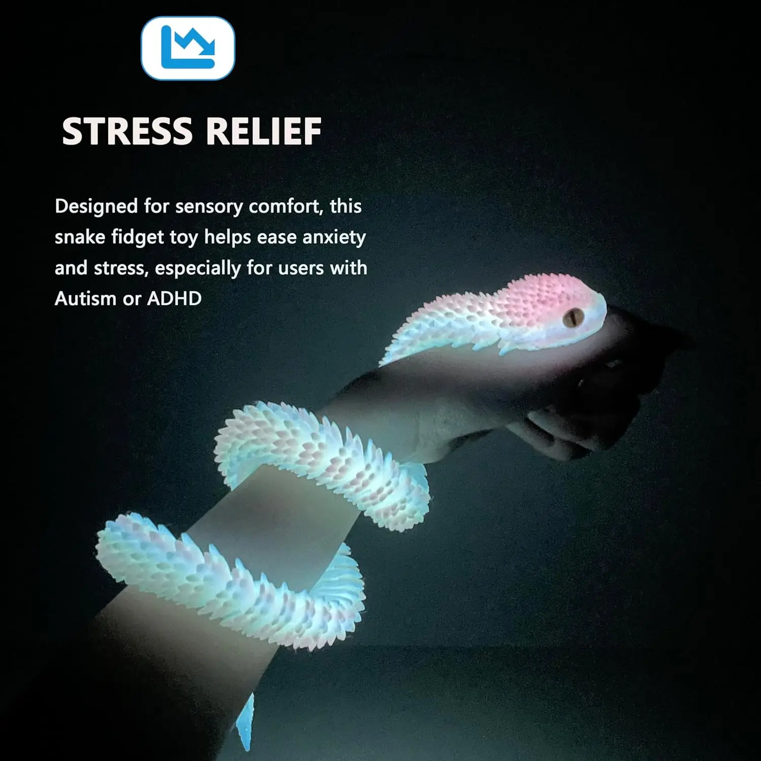 3D Printed Snake Flexible Animal Toy