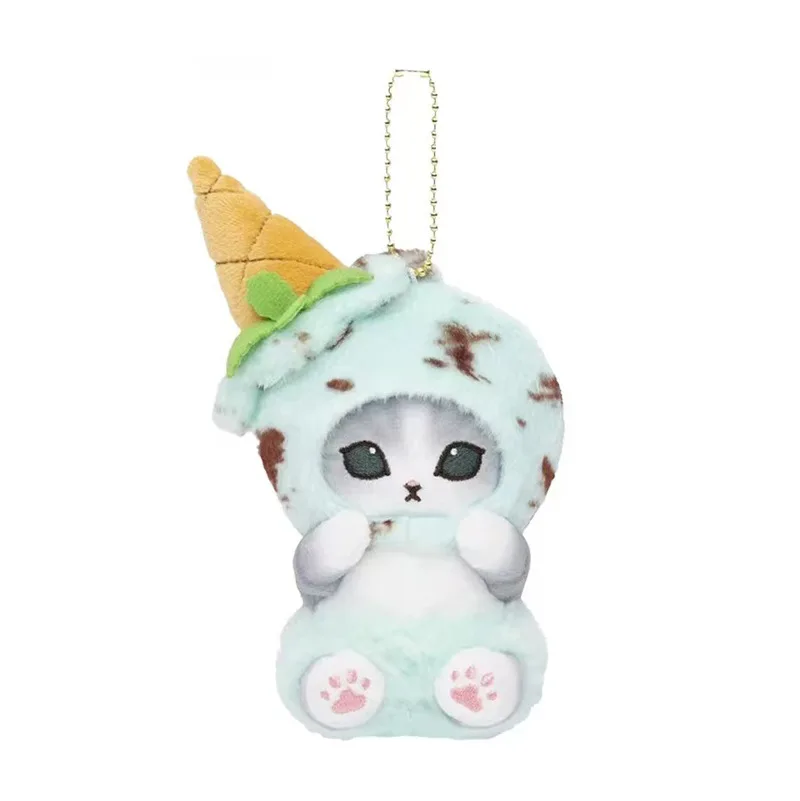 Kawaii Mofusand Shark Cat Japanese Ice Cream Series Plush Toys Keychain Backpack Cute Pendant Boys Girls Christmas Creative Gift plush keychain key chain plush toy backpack decoration
