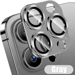 Premium Metal Camera Lens Protector Glass - Ultimate Back Lens Protection Film - 15 Pro or 15 Pro Max (Gray)