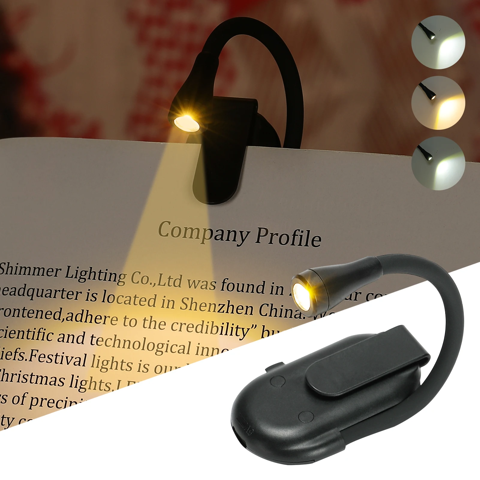 Mini LED Eye Protection Book Night Light Adjustable Clip 360&deg; Flip Study Lamp Rechargeable 3 Color For Travel Bedroom Reading led light night light mini night light book light mini led light led desk lamp