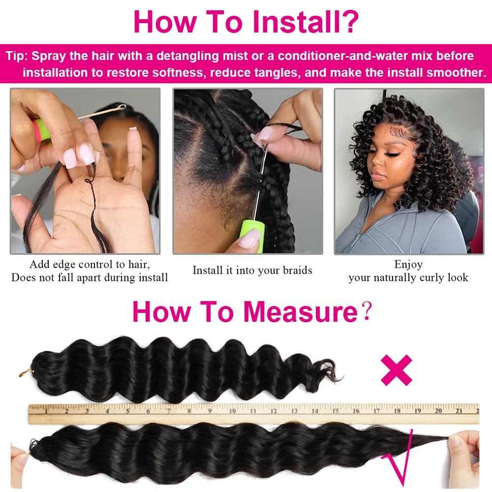Ocean Wave Miracle Knots Crochet Human Hair Pre-Separated Feathered Human Crochet Hair 60g/pcs Burmese Curly Human Hair Bundles 6