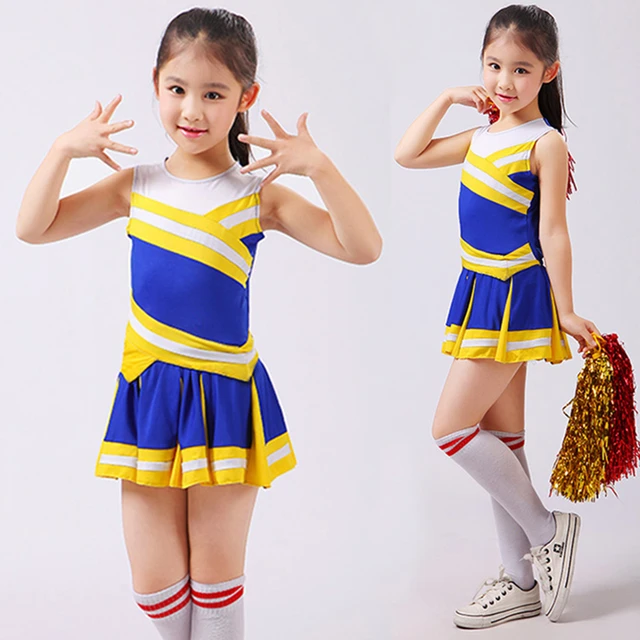 Ragazze Cheerleader Costume School Team Cheerleading Outfit Uniform Match  Socks incoraggia i costumi sportivi di carnevale