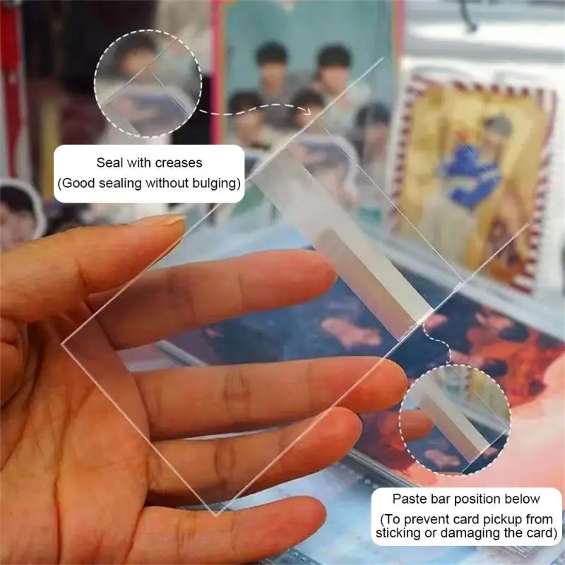 Photocard Protector 50pcs Korea Card Sleeves Clear Acid Free CPP HARD Photocard Holographic Protector Film Album Binder Photo Popcorn Card photo card holder,photocard protector,photocard holder