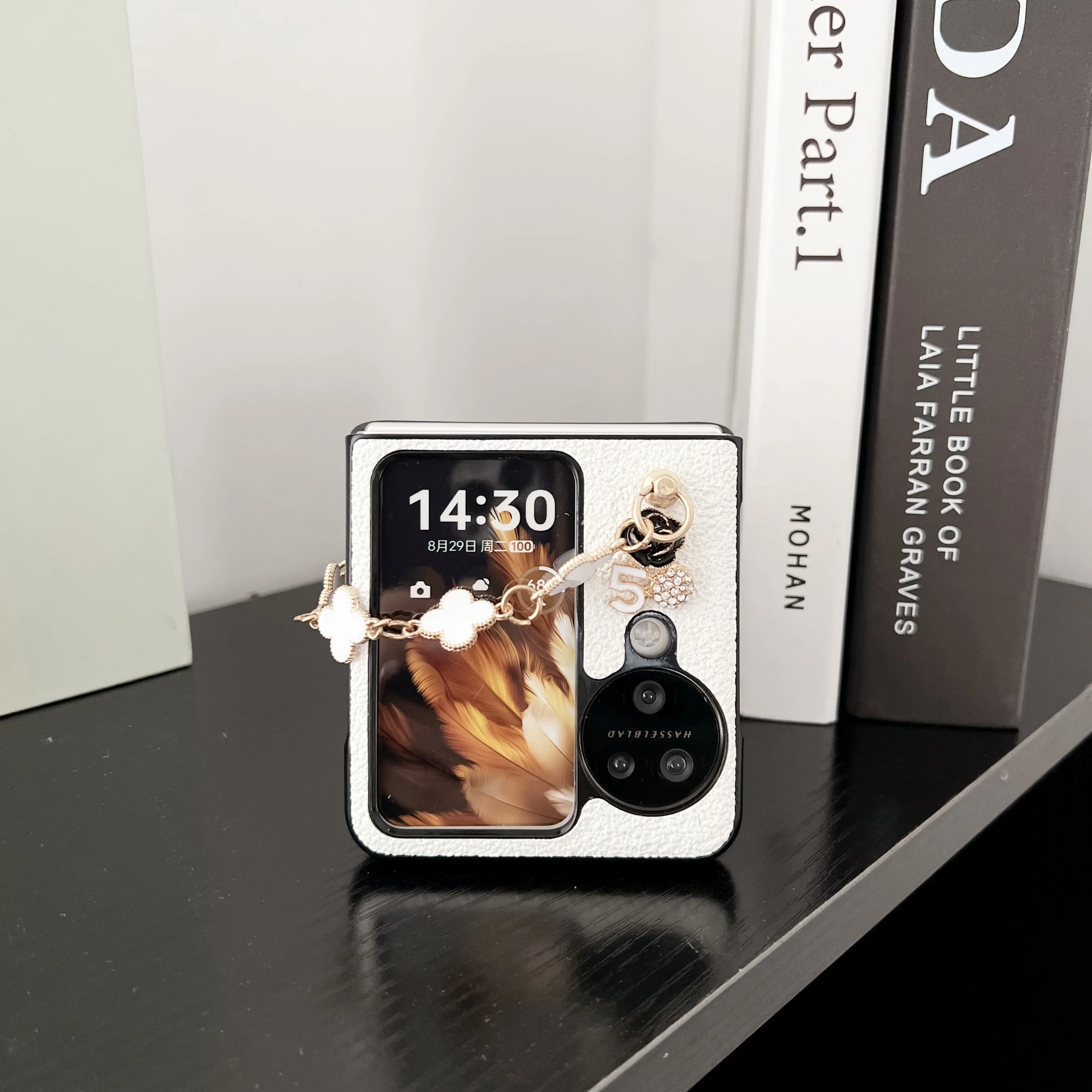 Case For OPPO Find N3 Flip Hand Strap Bumper Hand Women Case For OPPO Find N3 Flip Back Cover