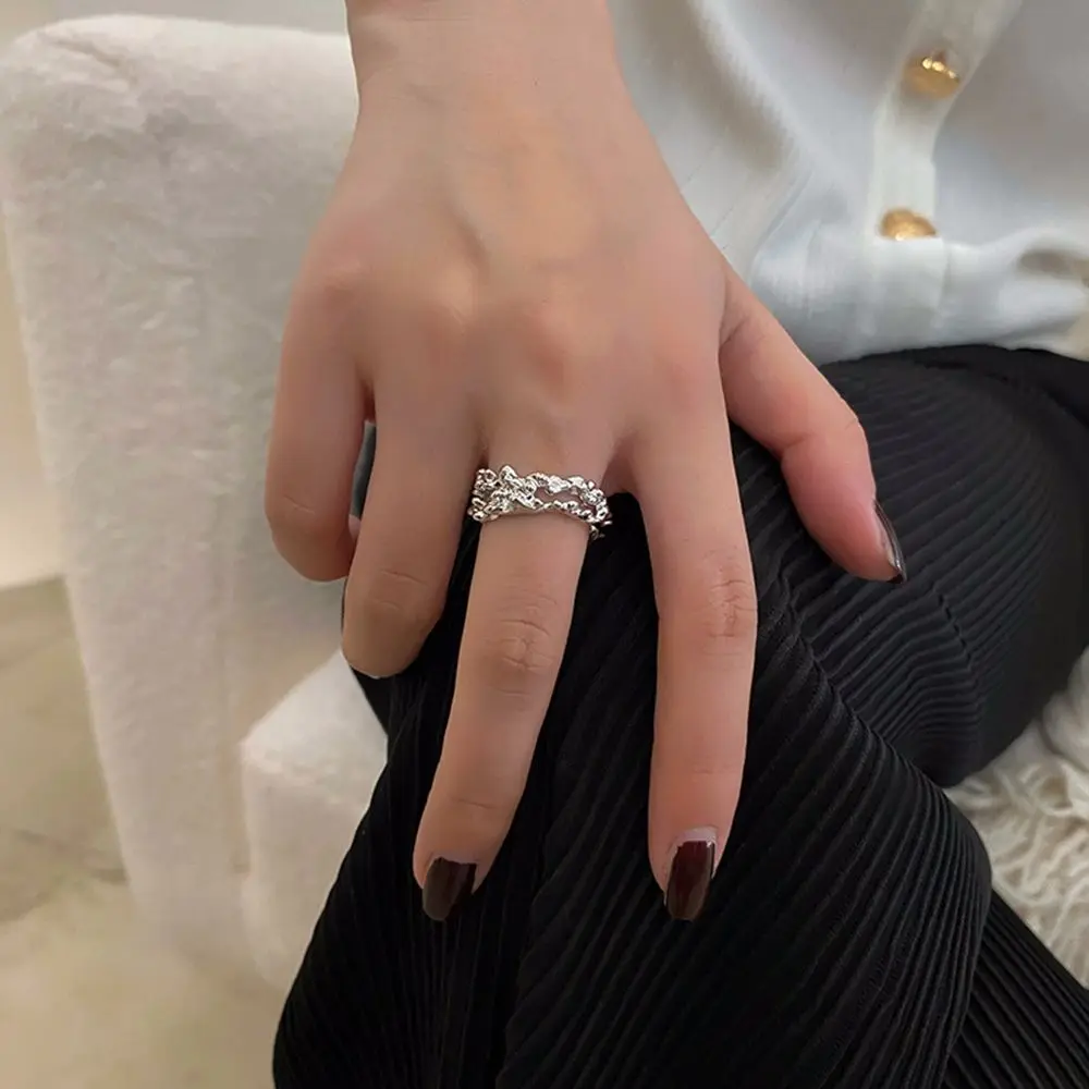 

Регулируемая простая Женская бижутерия, подарок, полые женские кольца из сплава, Открытое кольцо, геометрическое кольцо, кольцо в Корейском стиле