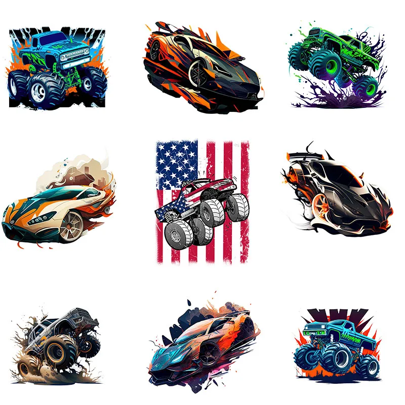 9Pcs SUV Car Iron-On Transfer Stickers,Vinyl Heat Transfer Patches for ...