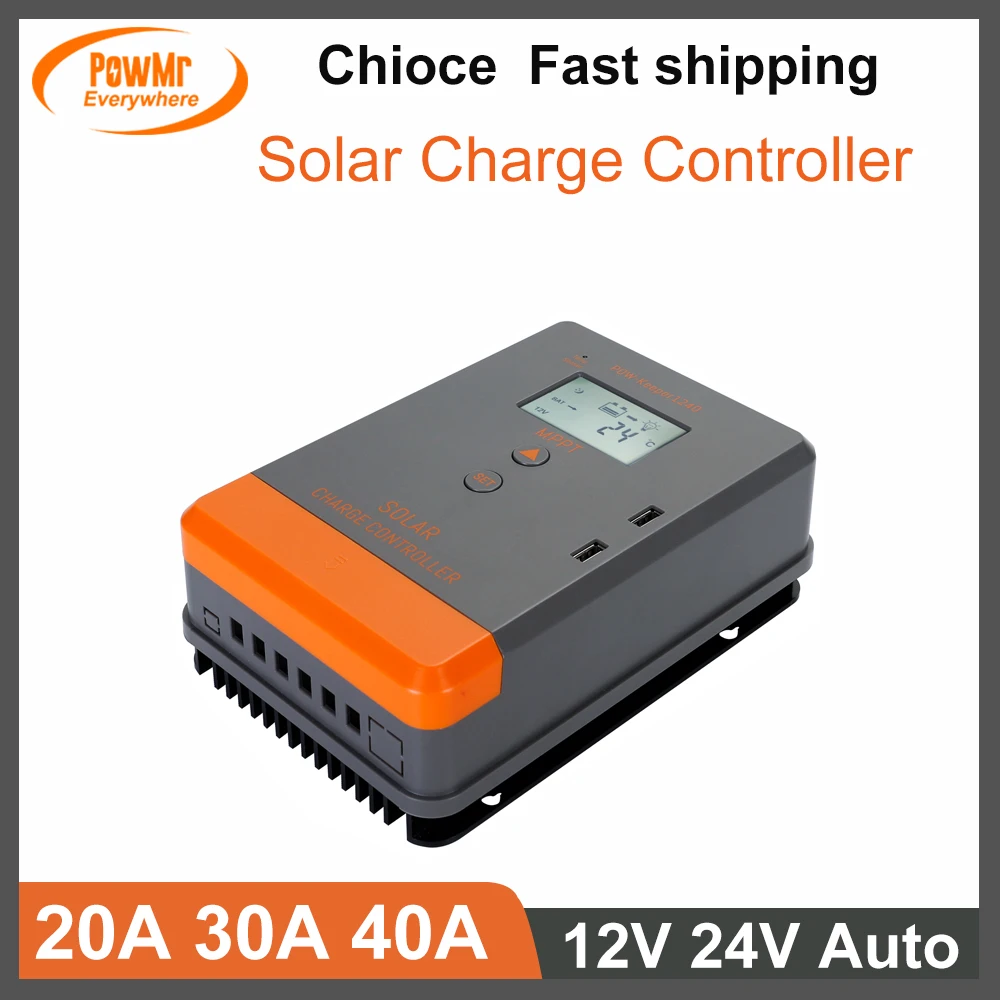 Regolatore Di Carica Solare Mppt 20A 30A 40A 12V 24V Regolatore Display Lcd Automatico E Adatto Per La Carica Delle Batterie Al Litio Allagate Con Gel