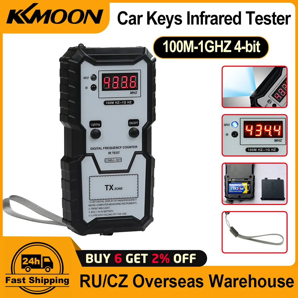 CNBJ501 Car Remote Keys Infrared Frequency Tester 100M1GHZ 4bit Digital Electronic Infrared