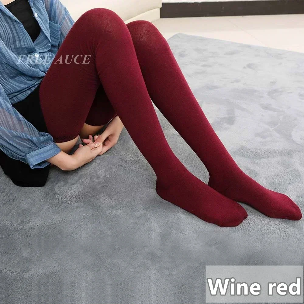 가을 겨울 신축성 있는 80cm 무릎 위 길이 양말 블랙 화이트 허벅지까지 오는 레그 워머 키 큰 여성용 플러스 사이즈 스타킹 -  AliExpress