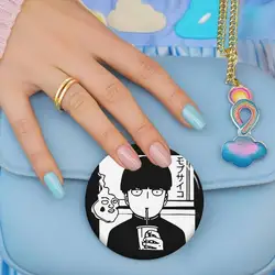 M - Mob Psycho 100 Creative Cartoon Brooches - Fashionable Round Button Pins for Backpack and Clothing Decoration (Z12)