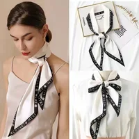 Long Neckerchief Skinny Hair Ribbons Scarf Women Fashion Headbands Neck Scarfs Printed Hairband Cute Bag Scarves Female 13x150cm 2