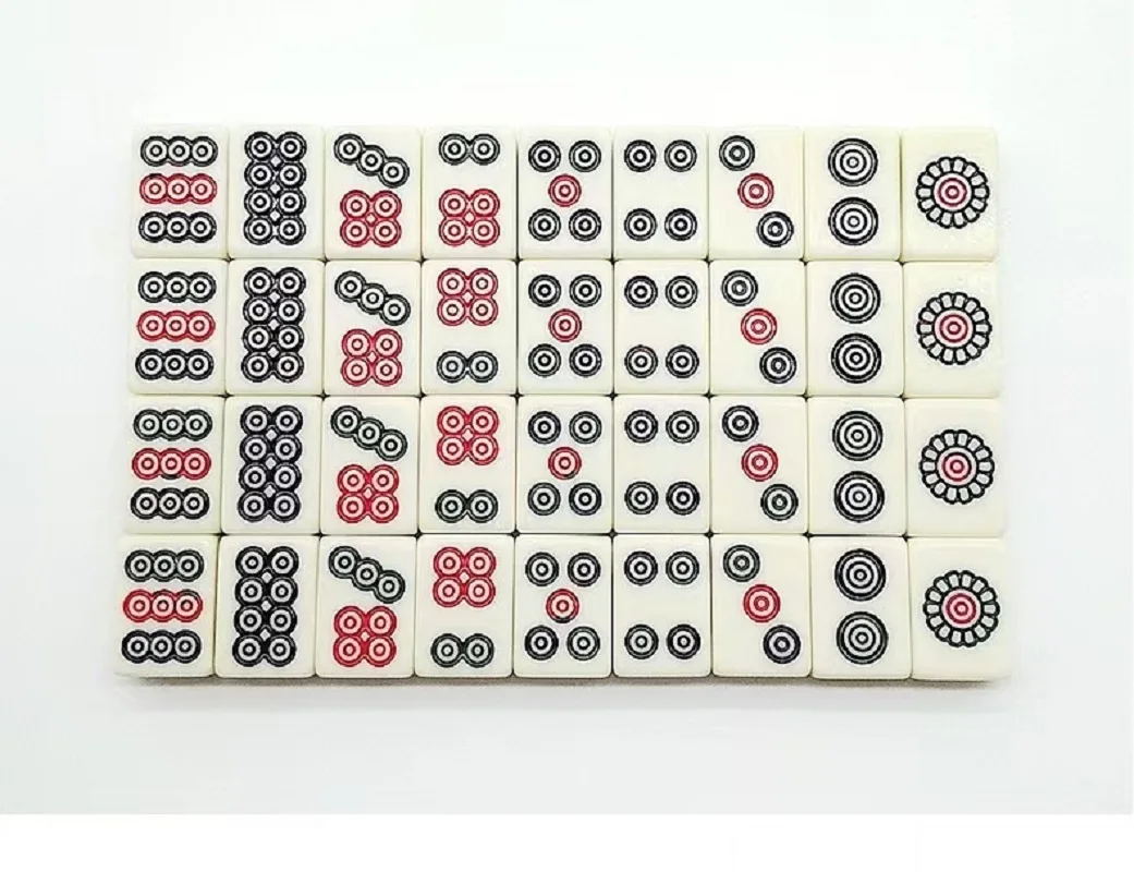 Chinese Mahjong Game Set 144 White Engraved Mini Tiles For Family Gathering For Chinese Style Game Play Family Leisure Time