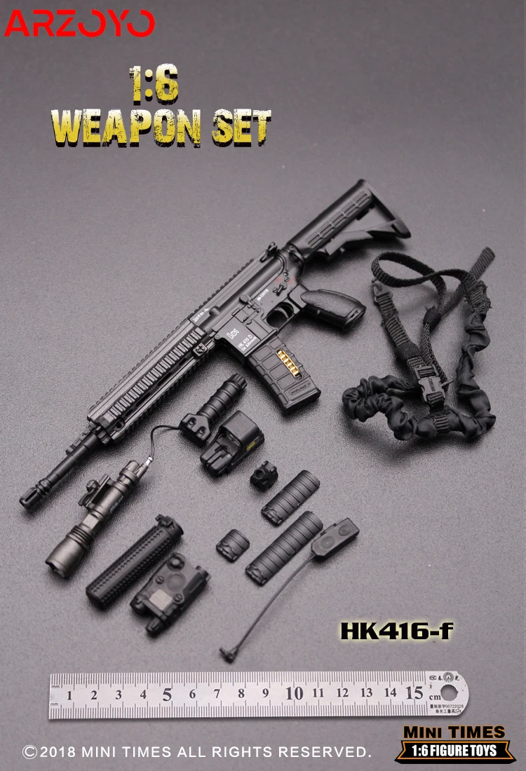 HiPlay Accessorio Per Action Figure 1/6 – Modello Di Pistola In Miniatura HK416C Per Collezionisti (12 Pollici)