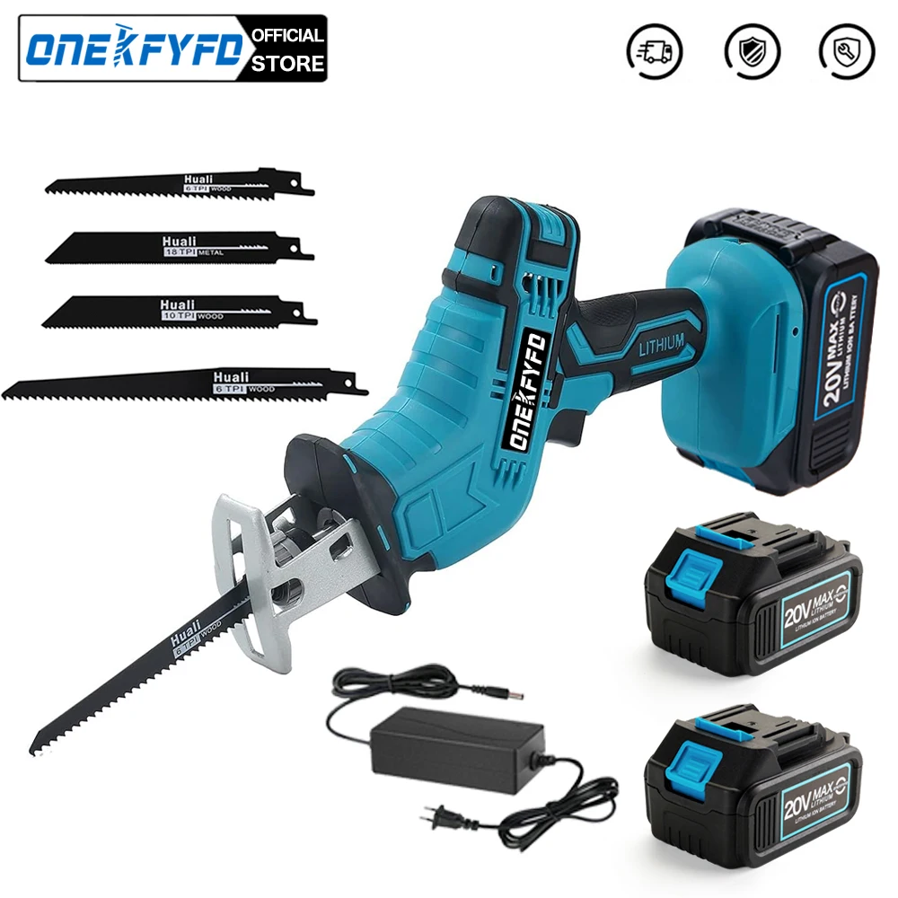 Cordless Reciprocating Saw Adjustable Speed Chainsaw Wood Metal PVC Pipe Cutting Bandsaw Power Tool for Makita 18V Battery kkmoon reciprocating saw adapter electric drill modified saw attachment electric drill to reciprocating saw converter cutting tool for wood pvc metal