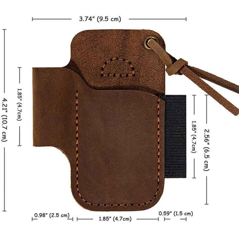 수제 가죽 칼집 접이식 칼 손전등 홀더, EDC 도구