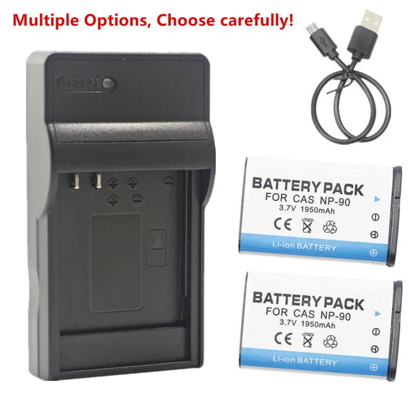 Np-90 Batteria O Caricabatterie Per Casio Exilim Ex-Fh100 Fh100Bk H10 H15 H20 H20G H20Gbk H20Gsr