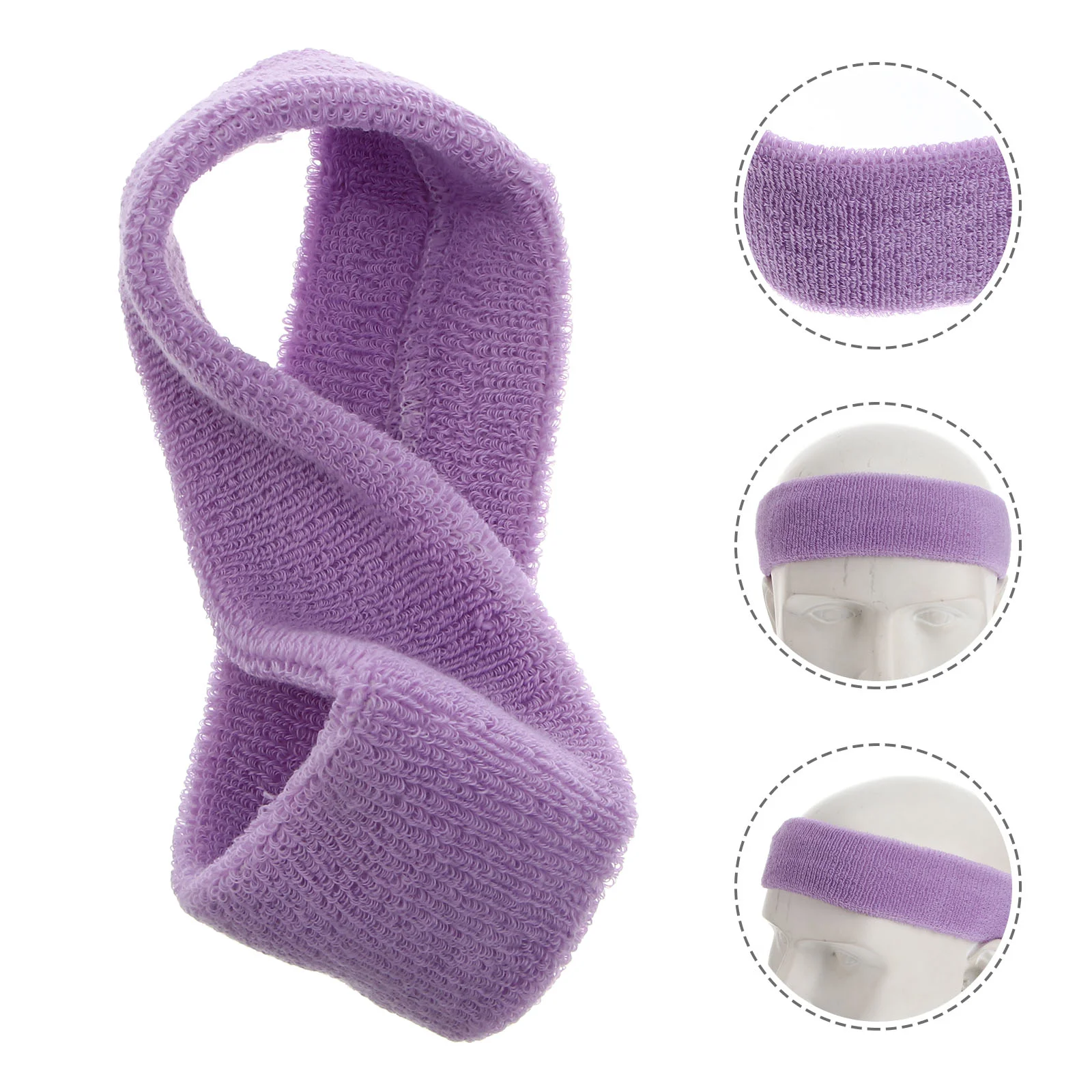 

Sports Outdoor Elastic Cotton Wristband Bracelet Headband Set (Light Purple)