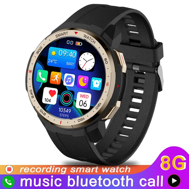 2022 New Bluetooth Call Smart Watch 8G ROM Men Recording Local Music Fitness Tracker Smartwatch For Huawei GT2 pro Xiaomi phone 