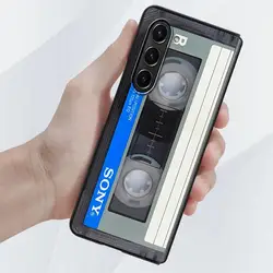 Fashion Retro Cassette Tape Phone Case Cover for Galaxy Z Fold4 (Mix01)