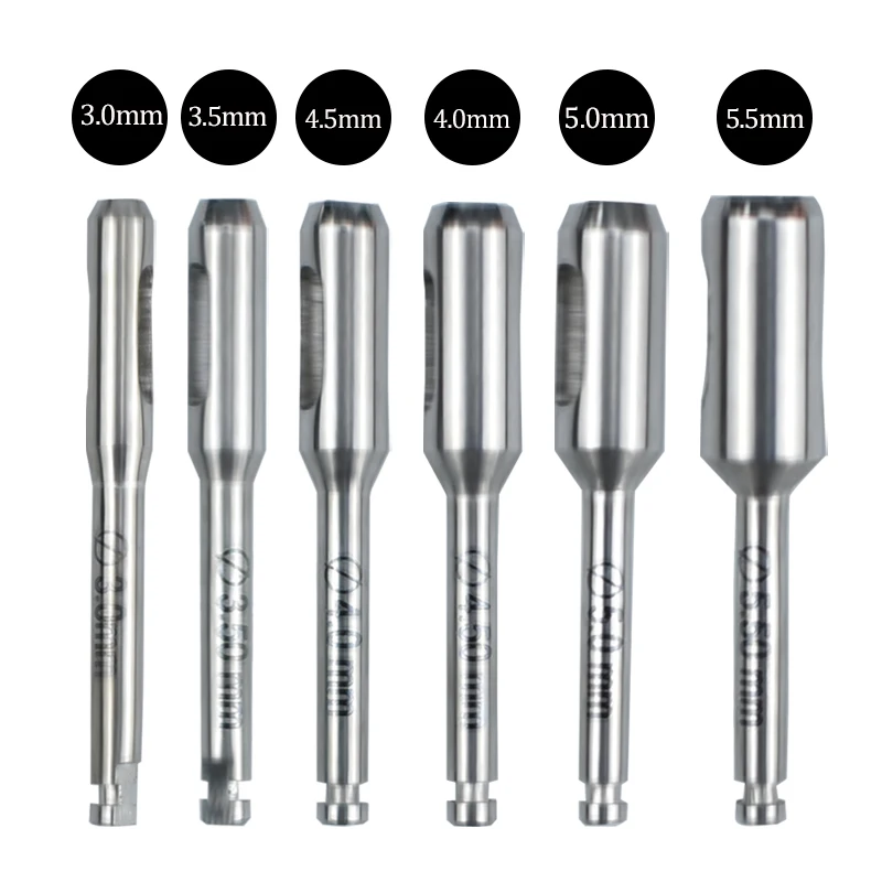 

6PCS Dental Implant Trephine Bur Tissue Punch Stainless Steel Planting Tools Dental Implant Tissue Punch Surgical Instrument