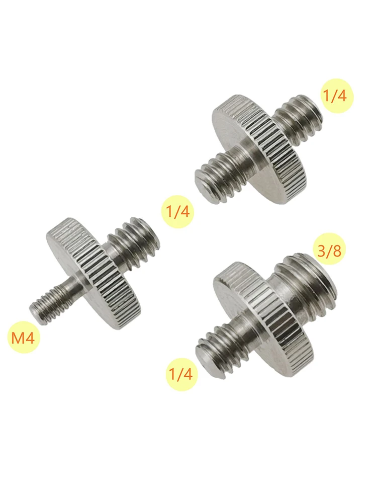 1/4"Male to 3/8"Male Threaded Adapter Double Male Screw Adapter Tripod Screw Double Head Stud Converter Metal Camera Acc