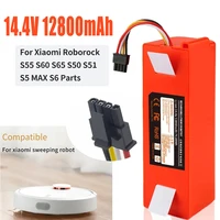 100% Original 14.4V 12800mAh Robotic Vacuum Cleaner Replacement Battery For Xiaomi Roborock S55 S60 S65 S50 S51 S5 MAX S6 Parts 2