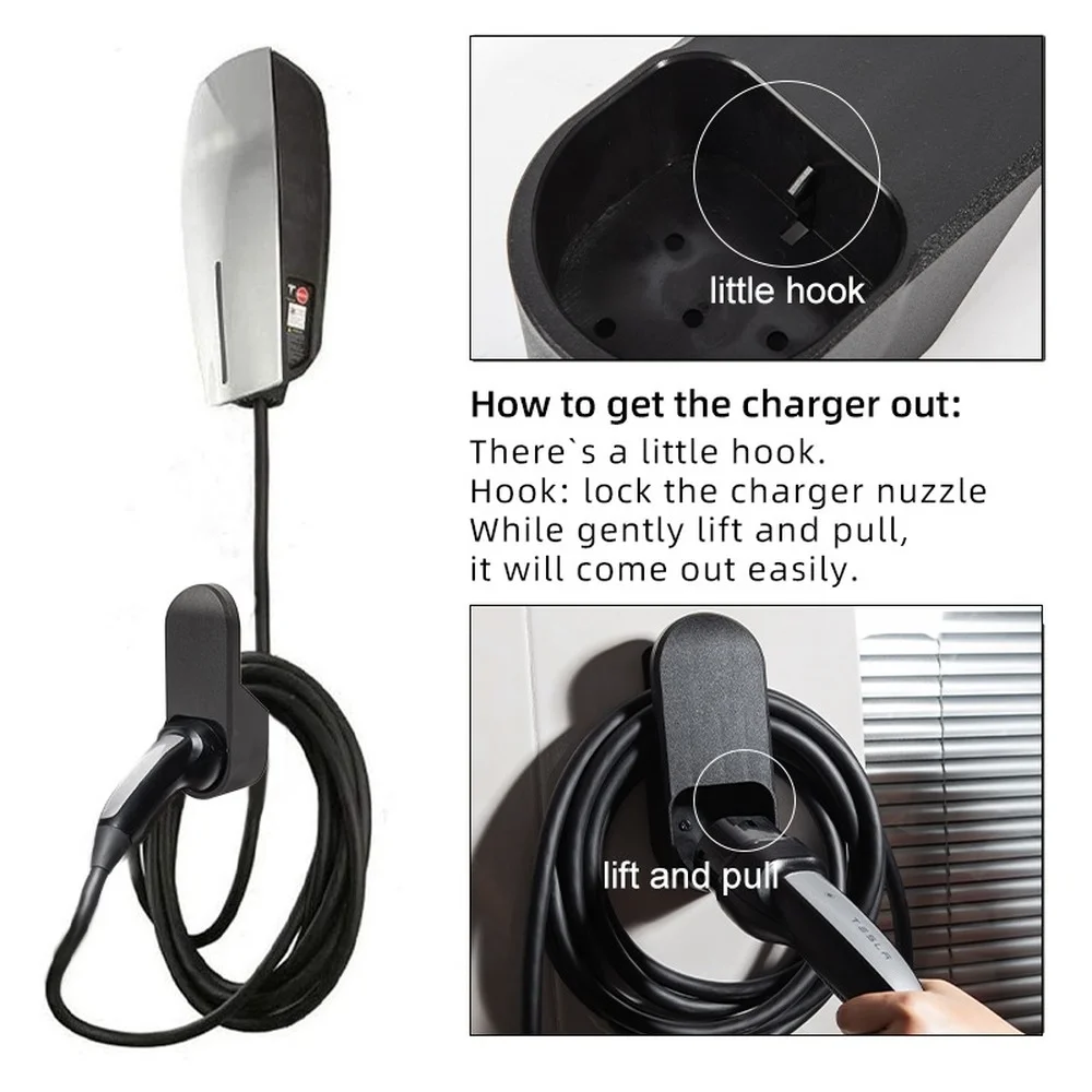 

For Tesla Model 3 Y S X Charging Cable Organizer Accessories Motors Wall Mount Connector Cable Organizer Bracket Charger Holder