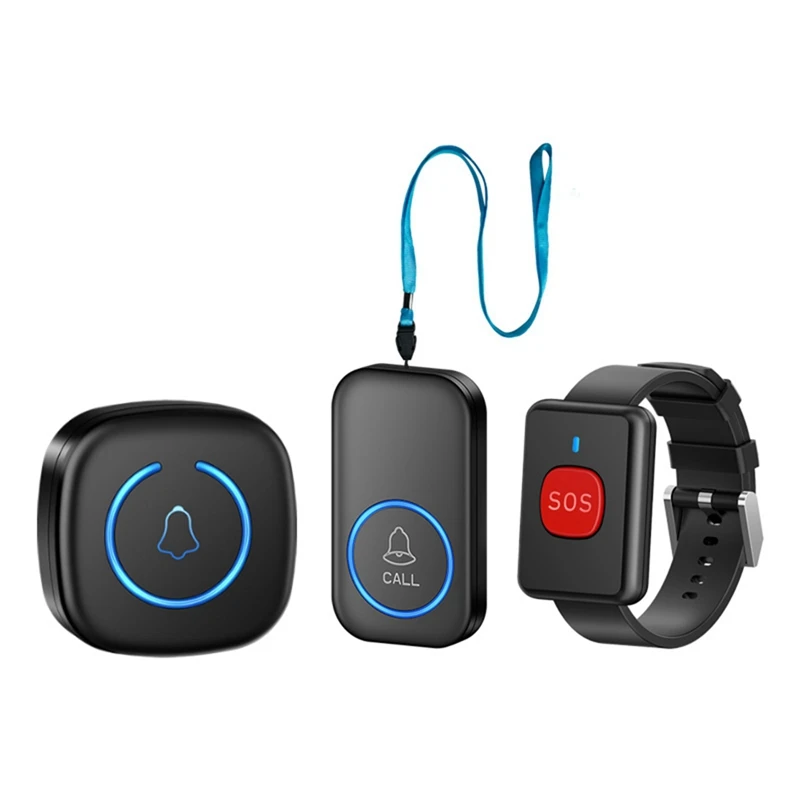 AB47-Wireless Call Device For Elderly People, Personal Alarm, Remote Control Doorbell Watch