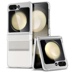 Ultra Thin Elastic Strap Hinge Protection Shockproof Phone Case - Premium Hard Cover - Samsung Z Flip 4 (Matte Clear)