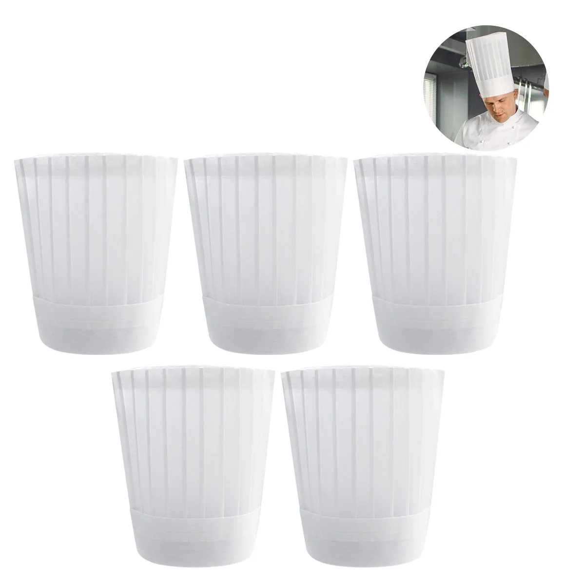 

Doitool Mens Men Hats Men Hats MenS Men Hats Caps Disposable Chef Hat Kitchen Non-Woven Chef Caps White Culinary Hat