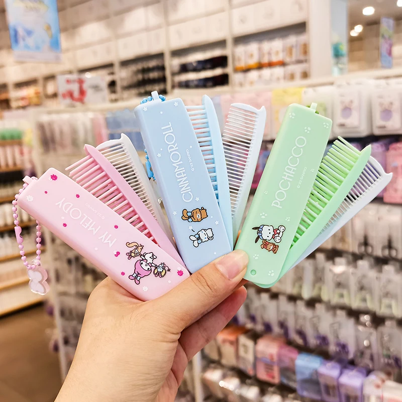 

Sanrio Dual Purpose Carries A Mini Folding Comb My Melody Cinnamarroll Pochacco Portable Comb Anime Girls Daily Necessities