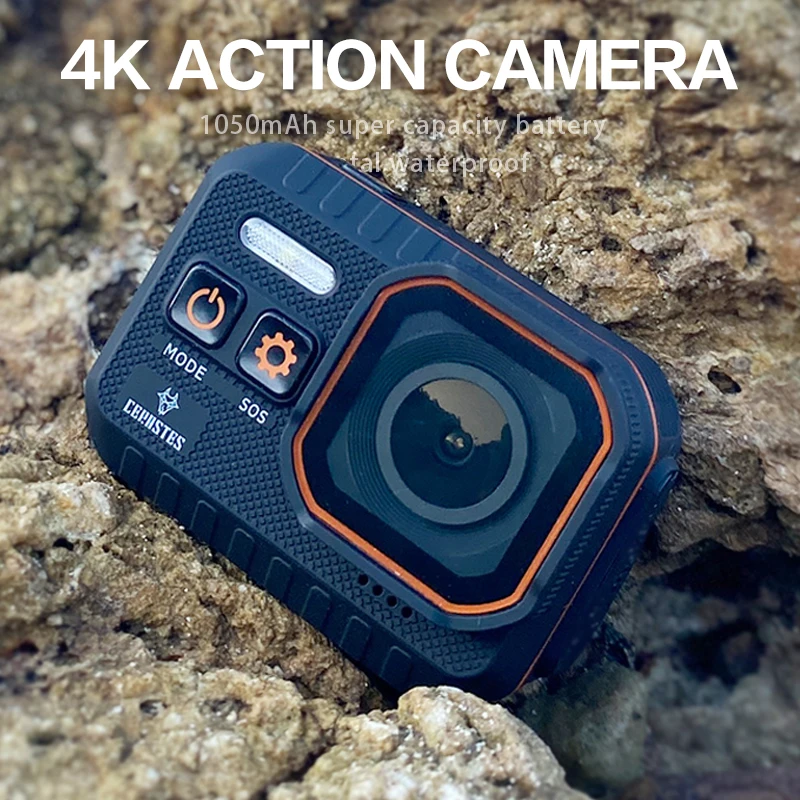 Cerases Action Camera 4K 60Fps Wifi Con Telecomando 30M Impermeabile 170° Grandangolare Action Camera Dash Cam Go Sport Camera Pro