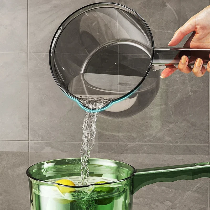 3pcs Light Luxury Water Scoop, Long Handle, Thick Large Water Scoop, Can Be Hung in the Bathroom, Children's Shower Scoop
