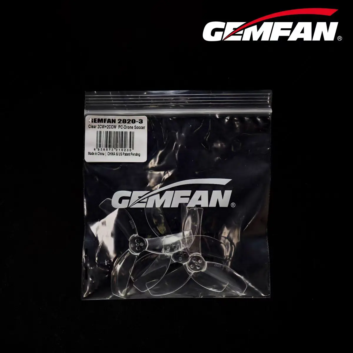 Gemfan 2820 Prop 3 Blade for FPV Soccer 200mm Mini Multirotor 2Pairs/bag T-mount 1.5mm Hub 1104-1404 4300KV Motor DIY Parts