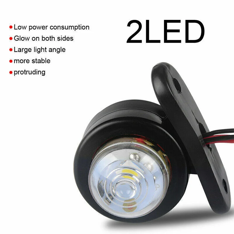 2PCS Double Sided Truck Side Lights Outline Lamp Trailer Lights Truck Parking Signal Indicators Lamp LED Side Marker