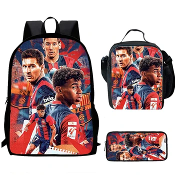 2025 Lamine Yamal Zaino scolastico per bambini con dispositivo di raffreddamento termico Lunch Box Borse per matite Borse da scuola per ragazzi e ragazze Miglior regalo 1