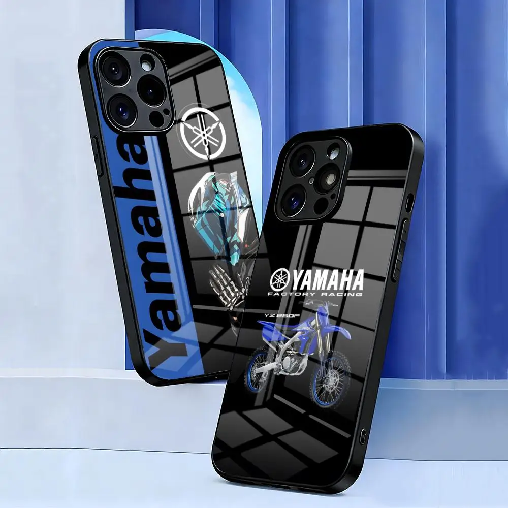 Yamaha Racing Black Glass Phone Case