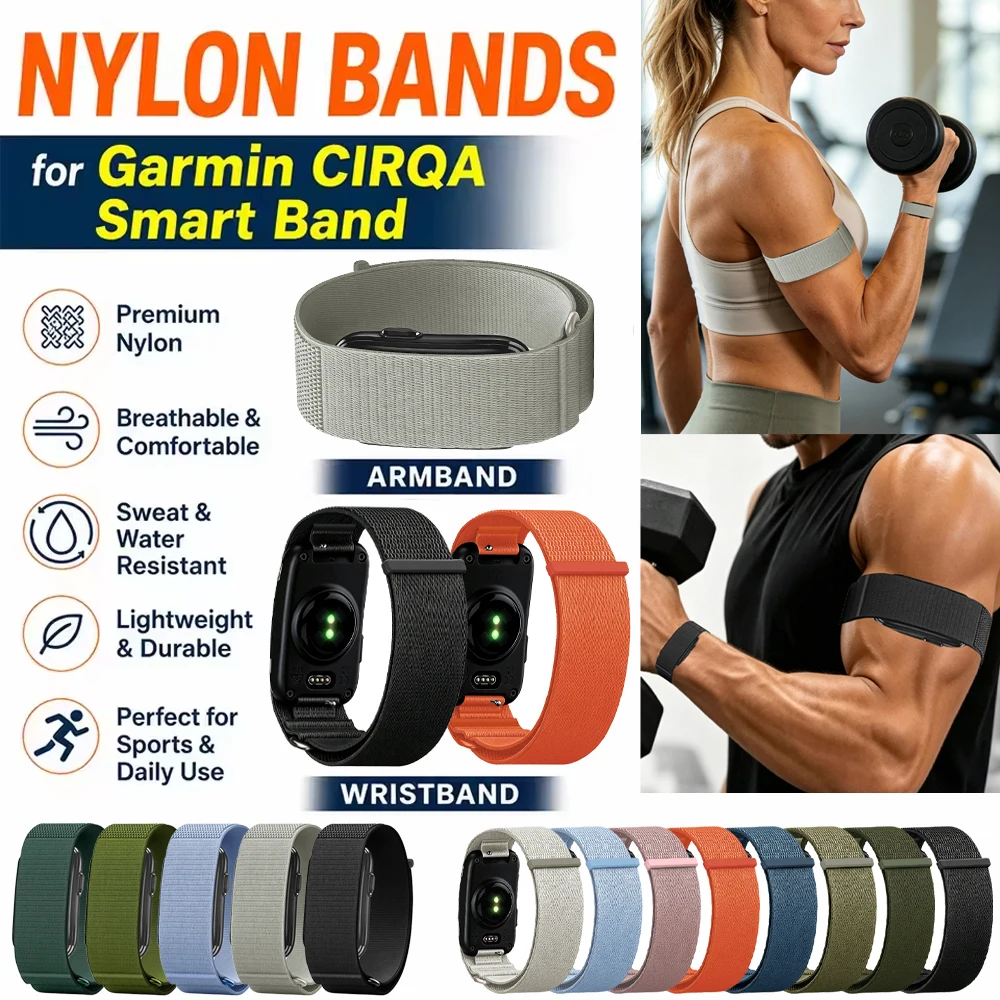 Nylon Braided Sport Watch Strap - Elastic Fitness Tracker Accessory