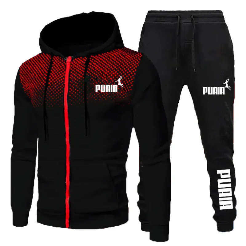 

Mens Tracksuits Men's Clothing Men Sets Printing Hoodie Set Zipper Sweatshirt Casual Sport Sweatpants Man Sweat Suit Set Running