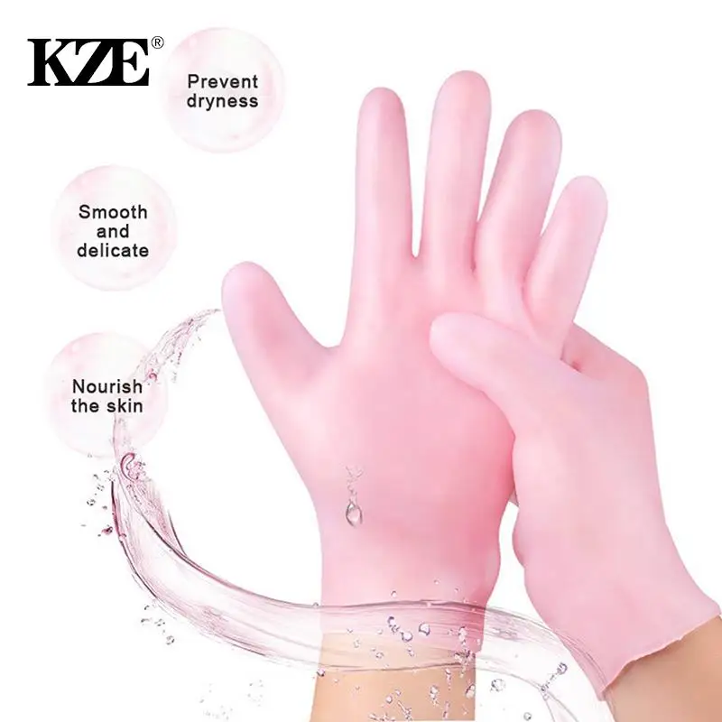 

1pair Spa Silicone Gloves Moisturizing Gel Gloves Exfoliating and Preventing Dryness Cracked Dead Skin Remove Protector For Girl