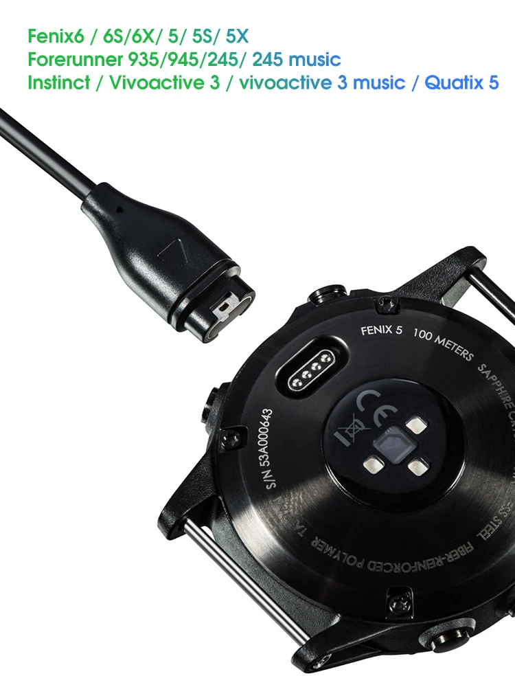 Enhanced USB Charger Cable for Garmin Smartwatches - Fast Charging Cable