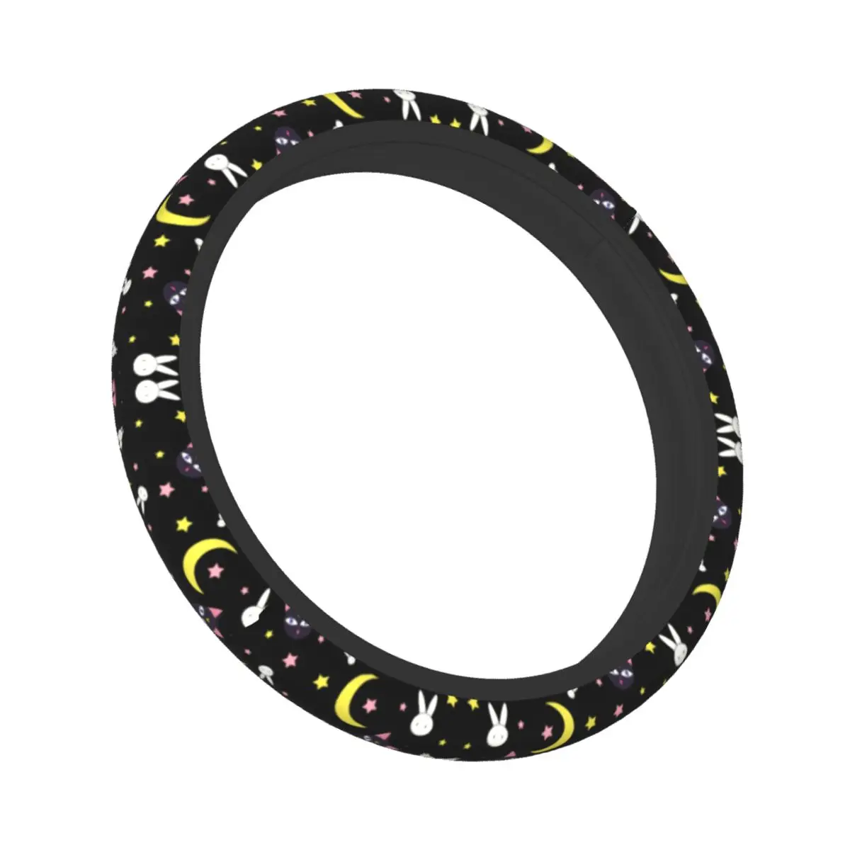 Cute Sailor Artemis Moons Anime Steering Wheel Cover Luna Usagi Tsukino Steering Wheel Protector Fit 37-38cm Car Accessories Steering Wheel Cover