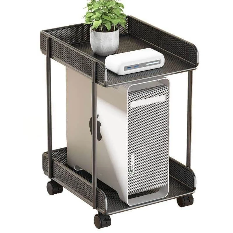 이동식 철제 컴퓨터 메인 박스 스탠드 베이스(바퀴 포함) 2단 데스크탑 PC 케이스 보관 정리대