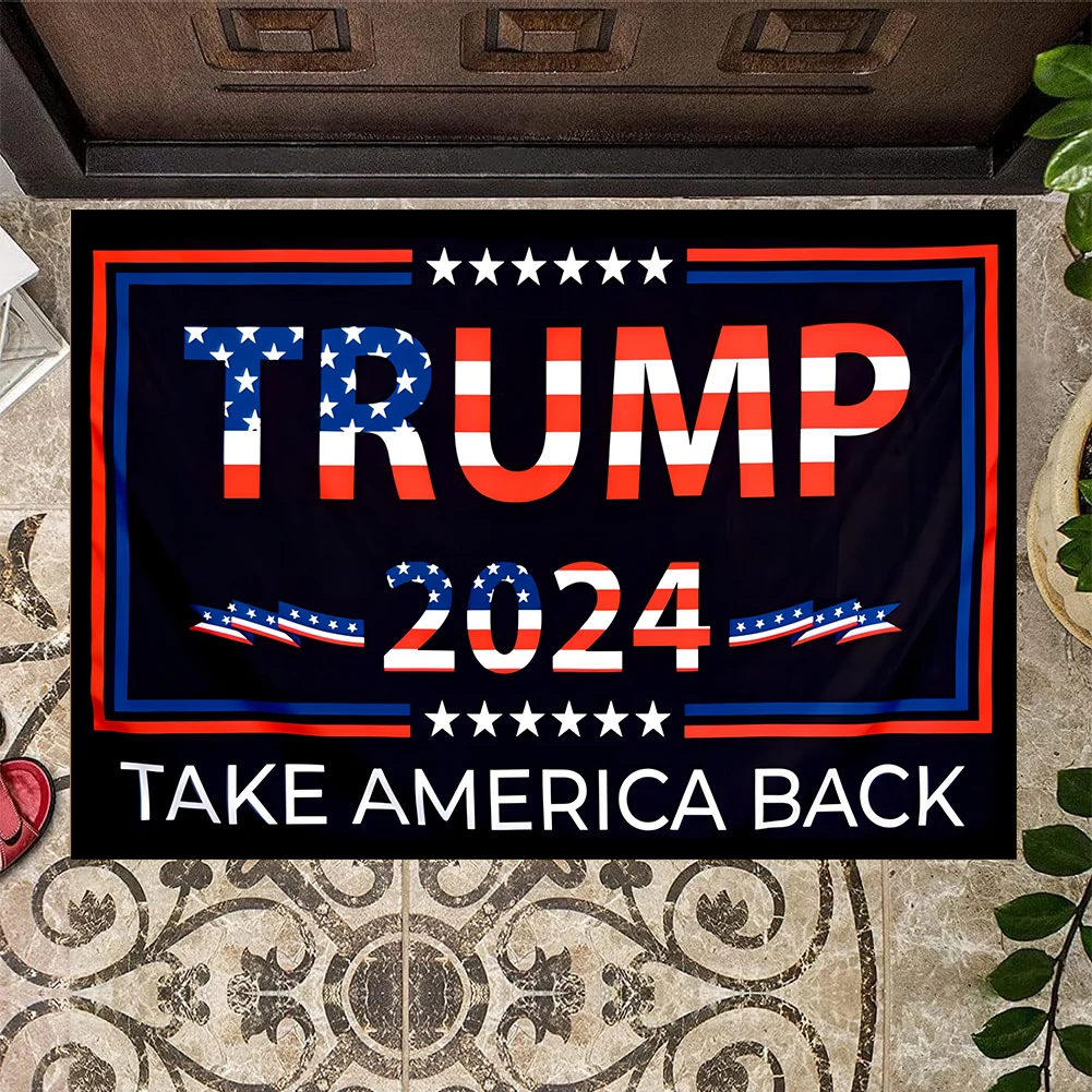 

Trump 2024 Doormat Non-Slip Rubber Floor Mat Housewarming Closing Gift Welcome Door Mat 24x16