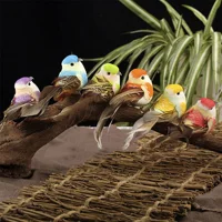 6PCS 10CM Simulation Birds Artificial Sparrow Statue Desktop Miniatures Foam Ornament For Household DIY Decoraction Children Toy 1