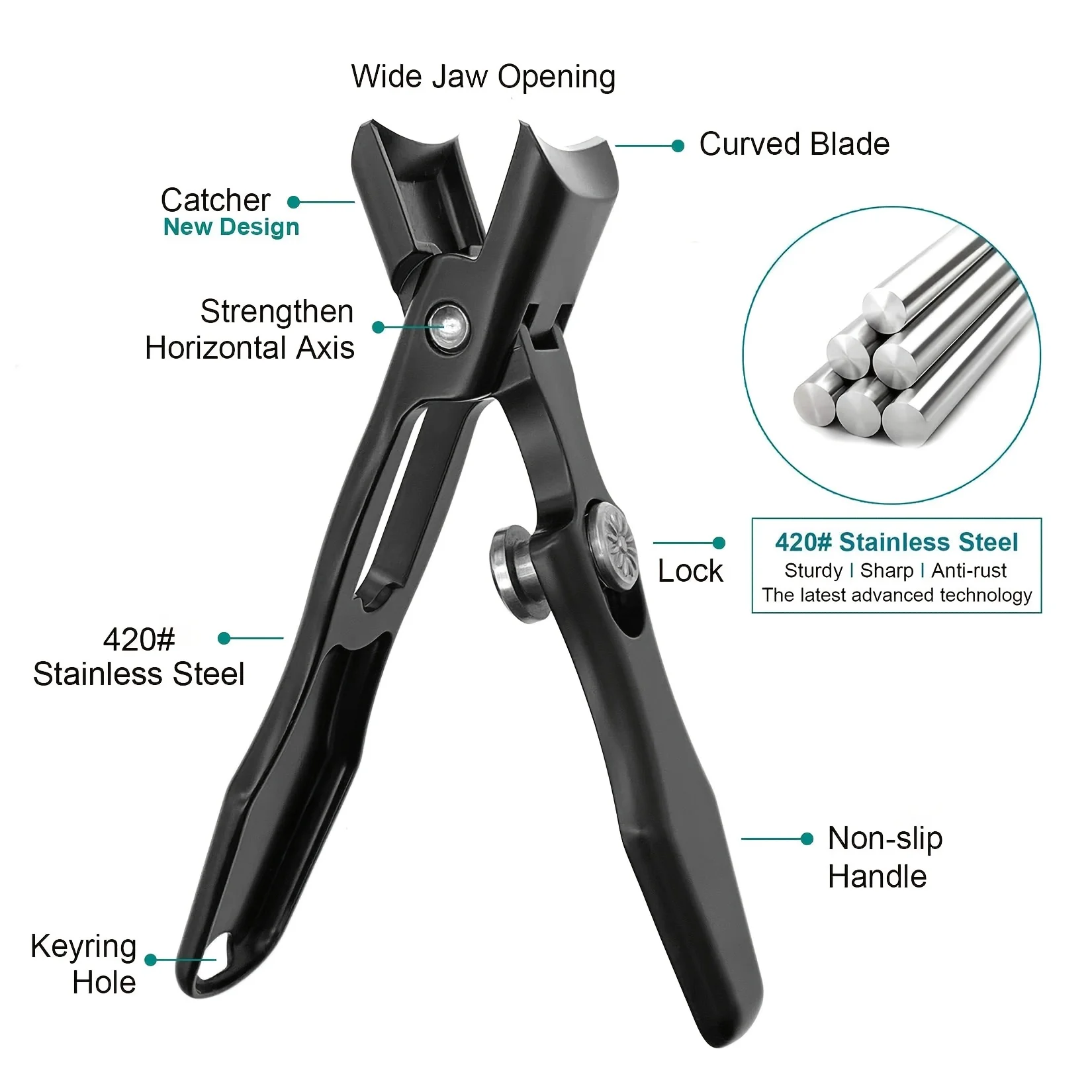 Durable Stainless Steel Nail Clippers 2pcs Professional Heavy Duty Nail Clippers Set For Seniors Ultra Sharp German For Thick nail clipper set nail clipper nail clippers manicure nail clipper set nail clippers kit