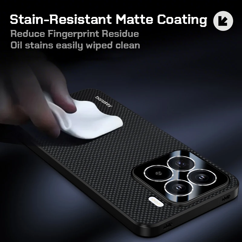 Premium Matte Weave Kevlar Carbon Fiber Case with Camera Lens Protector Cover