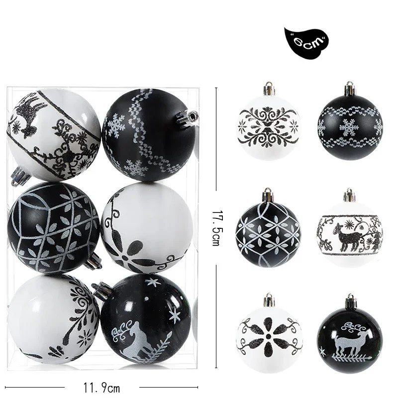 thumbnail image 1 of Juego de bolas navideñas con purpurina para colgar en el árbol de Navidad, adornos navideños, suministros de decoración para fiestas festivas en el hogar, 1 of 5