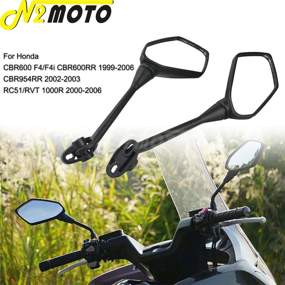 

Long Stem Rearview Mirror Motorcycle Side Convex Mirrors For Honda RC51 RVT1000R CBR600F4 CBR600F4i CBR600RR CBR954RR 1999-2006